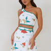 Citrus Squeeze One Shoulder Crop Top White