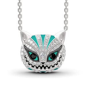 Jeulia "Appear and Disappear at Will" Cat Sterling Silver Enamel Necklace