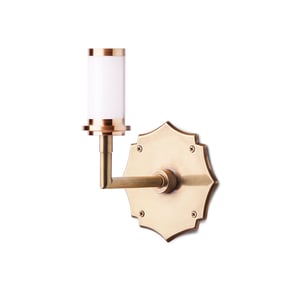 Single Insignia rechargeable wall fitting in antique brass