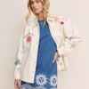 Mid Wash Embroidered Denim Mini Dress