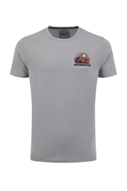Weird Fish Hiker Back Print Graphic T-Shirt Grey Size XL