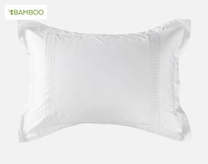 QE Home Monroe White Pillow Sham, Geometric, King