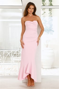 Luxe Reverie Strapless Maxi Dress Pink