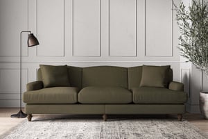 nkuku Deni Sofa | Make To Order | Super Grand | Recycled Cotton Moss