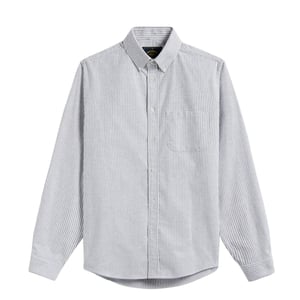 Portuguese Flannel Brushed Oxford Stripe Button Down Blue