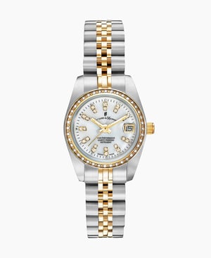 Inspiration Elegance 26MM Three-hands Date Two-tone White dial Stainless steel swiss watch - 26 mm