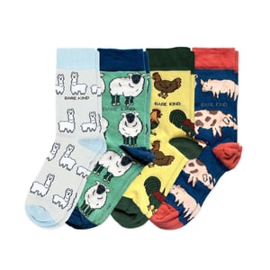 Farm 4 Pack Bamboo Sock Set | UK Adult 7-11