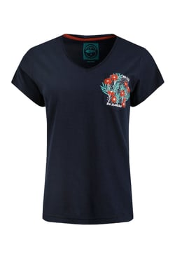 Weird Fish No Rain No Flowers Organic Cotton Pocket T-Shirt Navy Size 14
