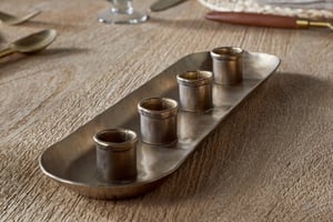 nkuku Amita Long Candle Holder | Candles Holders & Lanterns | One Size | Antique Brass