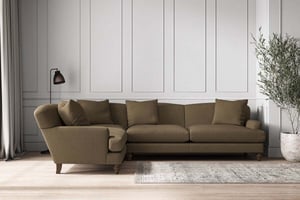 nkuku Deni Left Hand Corner Sofa | Make To Order | Grand | Brera Linen Chesnut
