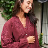 Camilla Blouse in Cranberry