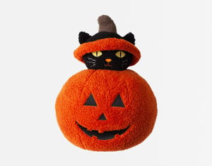QE Home Halloween Cushion in Peek A Boo, Seasonal, Orange