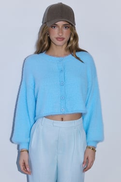 Cloud Nine Fluffy Cardigan Blue