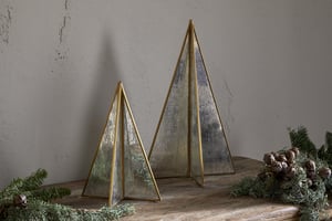 nkuku Gacha Standing Tree | Christmas Decorations | Small | Antique Brass