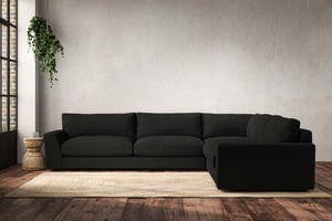 nkuku Guddu Right Hand Corner Sofa | Make To Order | Grand | Brera Linen Charcoal