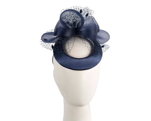 Elegant navy cocktail fascinator hat