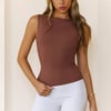 BASE Contour Boatneck Top Chocolate
