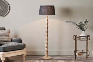 nkuku Avisa Mango Wood Floor Lamp | Lamps | One Size | Natural