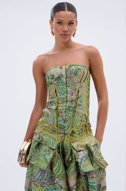 AKIRA Peacock Corset Top | Size Medium