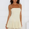 Celestial Kiss Halter Mini Dress Yellow