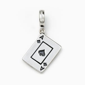 Jeulia "Spades" Poker Cards Sterling Silver Charm