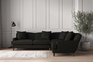 nkuku Deni Right Hand Corner Sofa | Make To Order | Super Grand | Brera Linen Charcoal