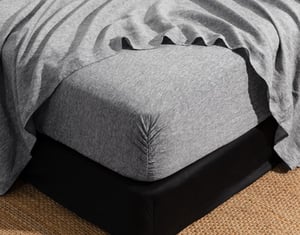QE Home Signature Vintage Washed European Linen Fitted Sheet in Indigo Grey, King