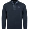 Weird Fish Roald Button Funnel Neck Microfleece Navy Size 2XL