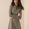 Grey Houndstooth Jersey Corey Mini Dress