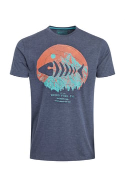 Weird Fish Explorer Front Print Graphic T-Shirt Navy Size XL