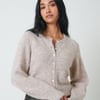 Beige Wool Blend Cardigan