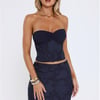 Warm As Honey Strapless Top Navy