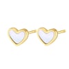 Shell Heart Stud Earrings Gold