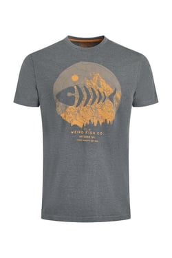 Weird Fish Explorer Front Print Graphic T-Shirt Iron Stone Size XL