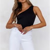 BASE Best Side One Shoulder Tank Top Black