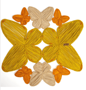 Butterfly Handwoven Iraca Palm Placemat - Yellow