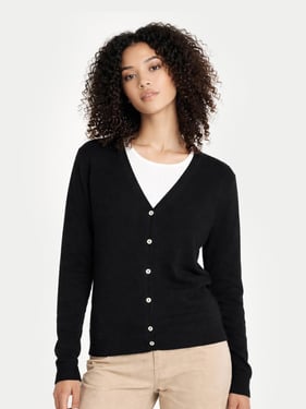 Essential Cashmere V-Neck Cardigan - 2XL / Black / WK03-1481