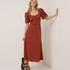 Burnt Orange Melody Midi Dress