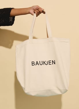 Esma Denim Tote Bag - One Size / Natural & Black