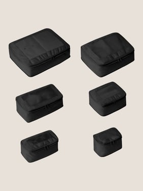 Recycled Silk 6-Piece Travel Toiletry Set - Black / One Size
