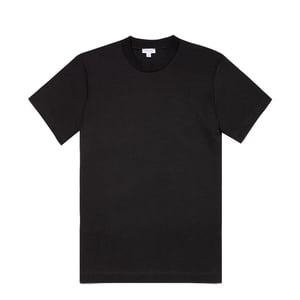 Sunspel Relaxed Fit Heavyweight Supima Cotton T‑Shirt Black