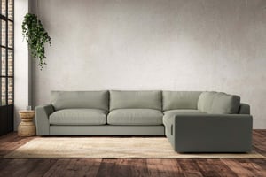 nkuku Guddu Right Hand Corner Sofa | Make To Order | Grand | Recycled Cotton Seaspray