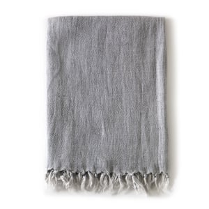Montauk Linen Throw Blanket   Ocean