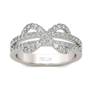Jeulia Twist Infinity Shape Sterling Silver Promise Ring