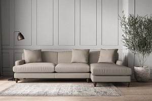 nkuku Deni Right Hand Chaise Sofa | Make To Order | Grand | Recycled Cotton Flax