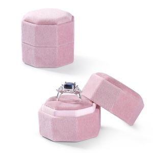 Jeulia Octagon Velvet Ring Box
