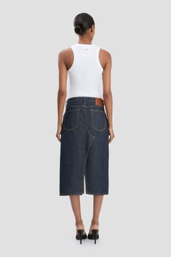 Victoria Beckham Kick Pocket Denim Skirt In Light Rinse - 16 - Womens