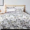 QE Home Avignon Comforter Set, Botanical, Grey, Queen