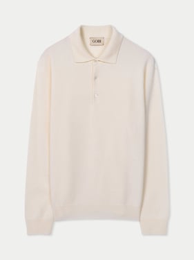 Essential Cashmere Polo Sweater - 3XL / White / MK06-01