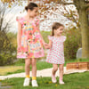 Girls Floral Patchwork Flutter Puff Dress